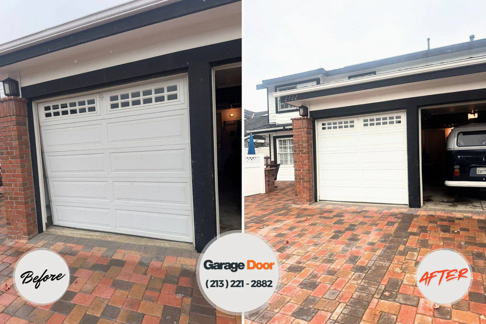 Before and after: garage door repair Smith Mills, MA